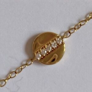 IPPOLITA 18K/750 Yellow Gold Senso™ Mini Disc Bracelet +5 quality Diamonds ITALY